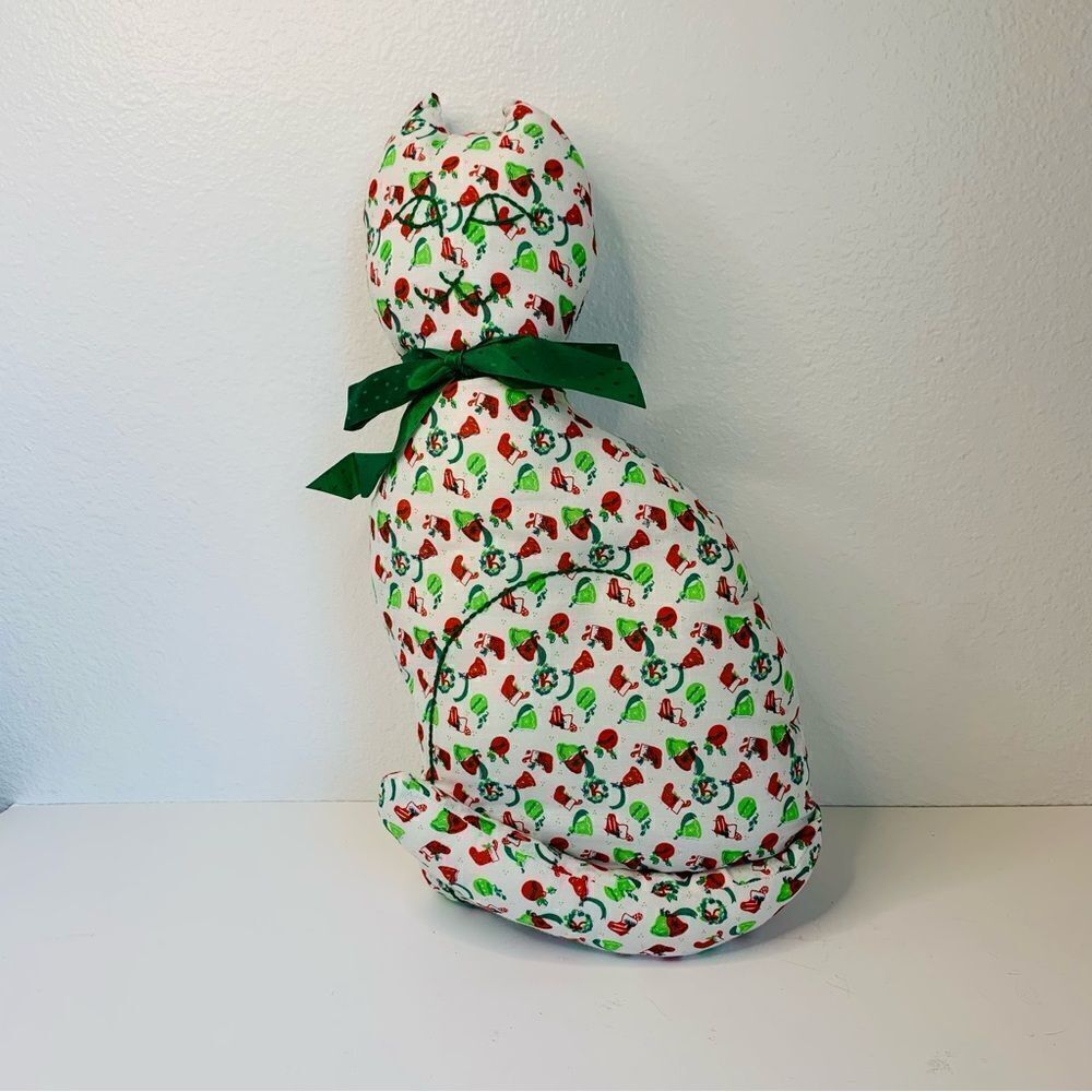 Artisan Handmade Holiday Cat Pillow